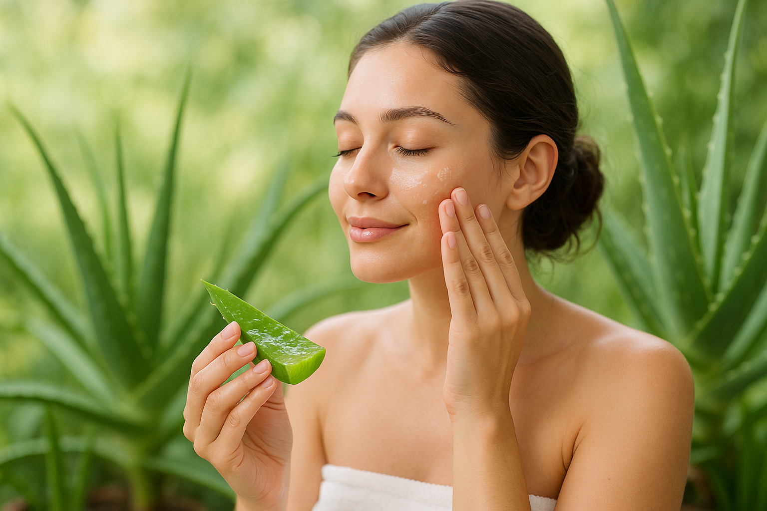 Create an image girl using aloe vera gel